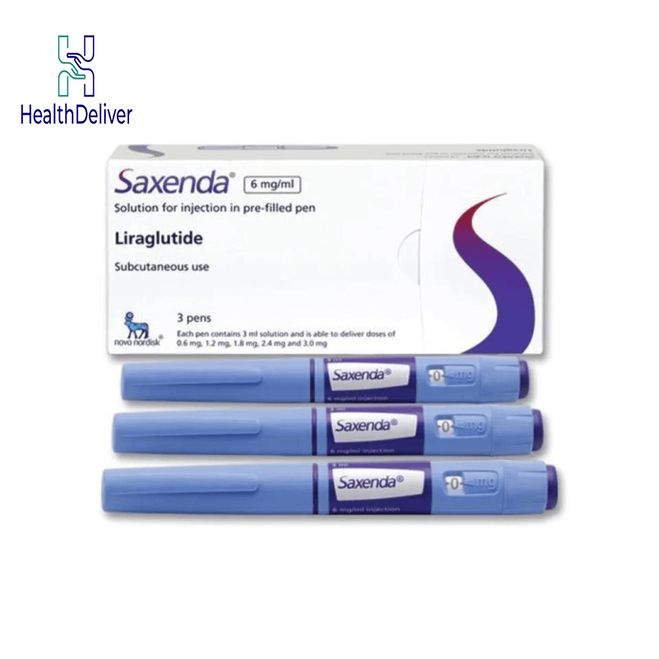 Saxenda liraglutide 6mg/ml pre-filled injection pens package with three pens